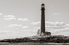 Boon Island Lighthouse is Tallest Tower in Maine - Sepia Tone